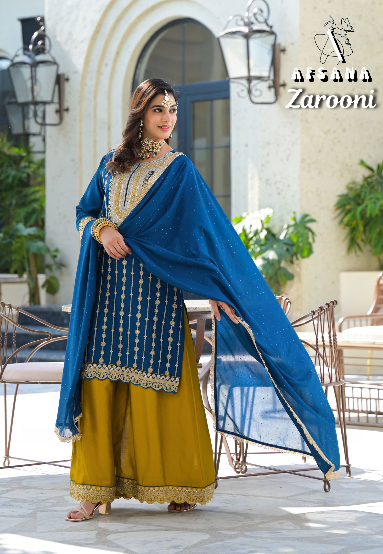 Zarooni By Afsana Blooming Vichitra Embroidery Readymade Suits Orders In India